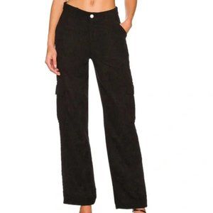 Revolve Superdown Willow Corduroy Cargo Straight Black Pants